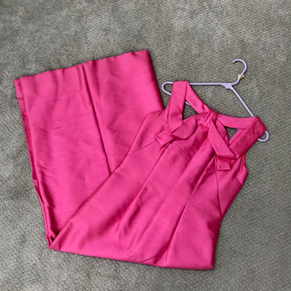 1960s Pink Silk Floor-Length